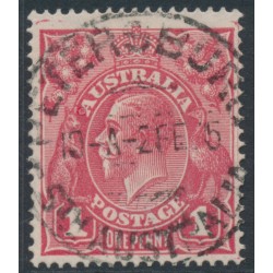 AUSTRALIA - 1914 1d salmon-red [aniline] KGV (shade = G12), used – ACSC # 71C