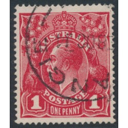 AUSTRALIA - 1914 1d deep red KGV (shade = G13), used – ACSC # 71D