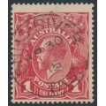 AUSTRALIA - 1915 1d dull red KGV (shade = G16), used – ACSC # 71E