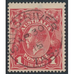 AUSTRALIA - 1915 1d dull red KGV (shade = G16), used – ACSC # 71E