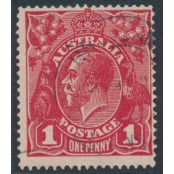 AUSTRALIA - 1916 1d scarlet-red [aniline] KGV (shade = G18), used – ACSC # 71I