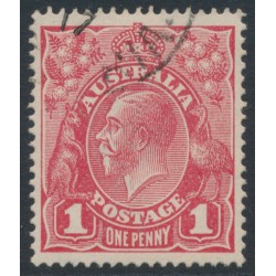 AUSTRALIA - 1917 1d rose KGV (shade = G21), used – ACSC # 71K