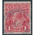 AUSTRALIA - 1918 1d carmine-red KGV (shade = G31), used – ACSC # 71Y