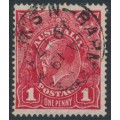 AUSTRALIA - 1916 1d deep red [aniline] KGV (shade = G61), used – ACSC # 72B