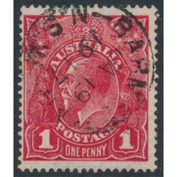 AUSTRALIA - 1916 1d deep red [aniline] KGV (shade = G61), used – ACSC # 72B