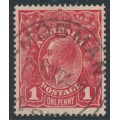 AUSTRALIA - 1916 1d deep red [aniline] KGV (shade = G61), used – ACSC # 72B