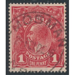 AUSTRALIA - 1916 1d deep red [aniline] KGV (shade = G61), used – ACSC # 72B
