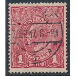 AUSTRALIA - 1917 1d pale carmine [aniline] KGV (shade = G62), used – ACSC # 72C