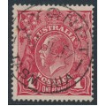 AUSTRALIA - 1917 1d rose-red [aniline] KGV (shade = G63), used – ACSC # 72D