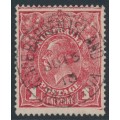 AUSTRALIA - 1918 1d brownish red KGV (shade = G75), used – ACSC # 72N