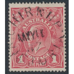 AUSTRALIA - 1917 1d brownish rose KGV (shade = G23½), used – ACSC # 71M