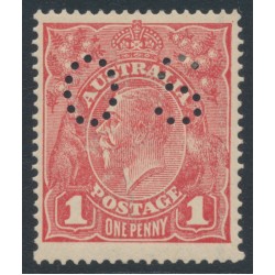 AUSTRALIA - 1915 1d reddish pink KGV (shade = G15), perf. OS, MH – ACSC # 71Fbb