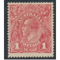 AUSTRALIA - 1918 1d carmine-rose KGV (G30), inverted watermark, MH – ACSC # 71Va