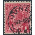 AUSTRALIA - 1917 1d orange-red KGV (shade = G65), used – ACSC # 72F