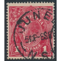 AUSTRALIA - 1917 1d orange-red KGV (shade = G65), used – ACSC # 72F