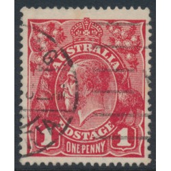AUSTRALIA - 1914 1d red KGV (G10), 'line under RVT' [III/42], used – ACSC # 71A(2)g