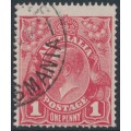 AUSTRALIA - 1917 1d red KGV (G22), 'nick at upper left' [VII/32], used – ACSC # 71L(4)g