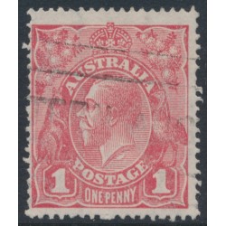 AUSTRALIA - 1917 1d red KGV (G21), 'flaw under King's neck' [VII/37], used – ACSC # 71K(4)h