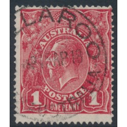 AUSTRALIA - 1918 1d red KGV (G75), 'saddle on Emu' [I/36], used – ACSC # 72N(1)e