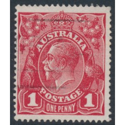AUSTRALIA - 1915 1d red KGV (G16), 'flaw in crown top' [V/38], used – ACSC # 71E(3)i