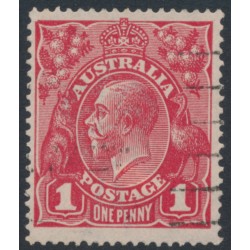 AUSTRALIA - 1916 1d red KGV (G18), 'notch in NW corner' [VI/40], used – ACSC # 71I(3)p