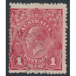 AUSTRALIA - 1917 1d red KGV (G62), 'wattle line' [VII/31], used – ACSC # 72C(4)f