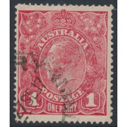 AUSTRALIA - 1917 1d red KGV (G62), 'nick at upper left' [VII/32], used – ACSC # 72C(4)g