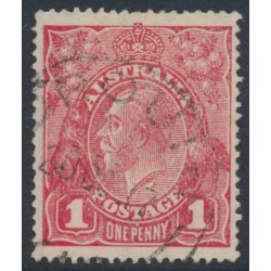 AUSTRALIA - 1917 1d red KGV (G62), 'flaw under King's neck' [VII/37], used – ACSC # 72C(4)h