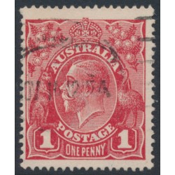 AUSTRALIA - 1914 1d red KGV (G10), 'thin ONE PENNY' [VIII/14], used – ACSC # 71A(4)l