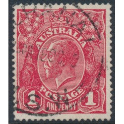 AUSTRALIA - 1918 1d red (die III) KGV (G109), 'white flaw on S', used – ACSC # 75Am