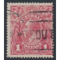 AUSTRALIA - 1919 1d red KGV (LMWM, G106), 'thin ONE PENNY' [VIII/14], used – ACSC # 74C(4)l