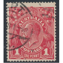 AUSTRALIA - 1918 1d red (die III) KGV (G109), 'flaw in upper frame', used – ACSC # 75Ah
