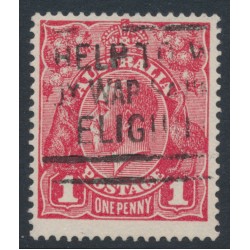 AUSTRALIA - 1918 1d red (die III) KGV (G109), ‘diagonal break NW', used – ACSC # 75Ao
