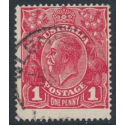 AUSTRALIA - 1918 1d red (die III) KGV (G109), 'flaw lower frame', used – ACSC # 75Ar
