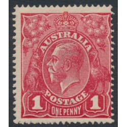 AUSTRALIA - 1917 1d red KGV (G62½), 'run N (state III)' [VIII/60], MH – ACSC # 72C(4)vb