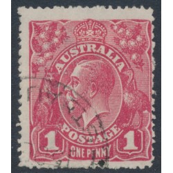 AUSTRALIA - 1918 1d red KGV (G30), 'die II substituted cliché (late state)' [IV/34], used – ACSC # 71Y(2)ja