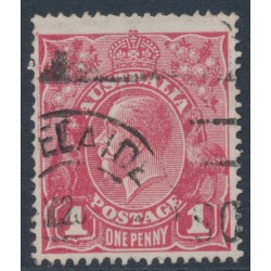 AUSTRALIA - 1919 1d red KGV (LMWM, G106), 'break at upper left' [V/31], used – ACSC # 74C(3)h