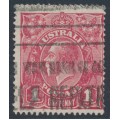 AUSTRALIA - 1919 1d red KGV (LMWM, G106), 'wattle line' [VII/31], used – ACSC # 74C(4)f