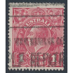 AUSTRALIA - 1919 1d red KGV (LMWM, G106), 'wattle line' [VII/31], used – ACSC # 74C(4)f