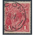 AUSTRALIA - 1918 1d red (die III) KGV (G110), 'thin US [state I]', used – ACSC # 75Bk