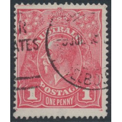 AUSTRALIA - 1918 1d pink KGV (G66), 'thin G' [IV/40], used – ACSC # 72G(2)l