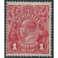 AUSTRALIA - 1916 1d red KGV (G19), 'flaw under King's neck' [VII/37], MH – ACSC # 71J(4)h
