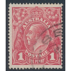AUSTRALIA - 1917 1d red KGV (G22), 'run N (state III)' [VIII/60], used – ACSC # 71L(4)vb