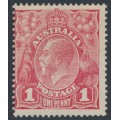AUSTRALIA - 1917 1d red KGV (G22), 'secret mark' [VII/1], MH – ACSC # 71L(4)d