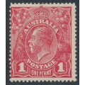 AUSTRALIA - 1917 1d red KGV (shade = G63), 'Ferns' [VII/54], MH – ACSC # 72D(4)ia