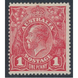 AUSTRALIA - 1917 1d red KGV (shade = G63), 'Ferns' [VII/54], MH – ACSC # 72D(4)ia