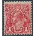 AUSTRALIA - 1915 1d red KGV (G17), 'RA joined' [VII/60], MH – ACSC # 71G(4)j