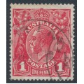 AUSTRALIA - 1918 1d red (die III) KGV (G111), 'break in upper frame', used – ACSC # 75Ch