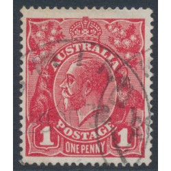 AUSTRALIA - 1918 1d red (die III) KGV (G111), 'break in upper frame', used – ACSC # 75Ch