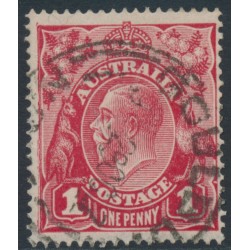 AUSTRALIA - 1917 1d crimson KGV (G23), dry ink + 'flaw in right frame' [VI/55], used – ACSC # 71Nca+(3)r